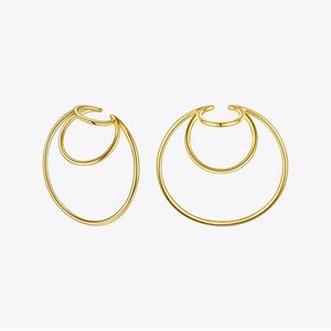 Ear Cuff Enfashion Geometric Ear Cuff Clip on Earrings for Women Gold Color Multi-Layer Circle Eares Fashion SMYECKE PENDIENTES E201153 230518