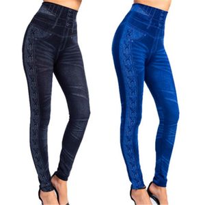 Kvinnors byxor capris som säljer denimtryck byxor leggings höga elastiska snäva höfter blyerts street stil bomullsmaterial bra kvalitet