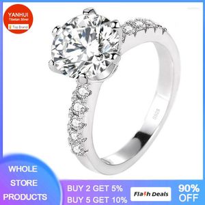 Wedding Rings With Credentials Allergy Free Tibetan Silver 2.0ct Cubic Zircon Engagement Jewelry For Women R427