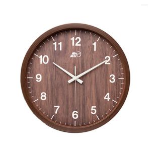 Wall Clocks Living Room Vintage Round Hanging Clock Apartment Simple Design Low Noise Wallclock Birthday 8 Inch Dark