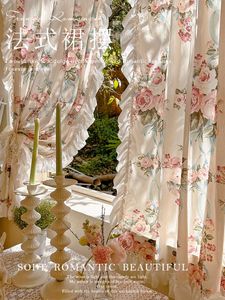 カーテンフレンチロマンチックな布のための贅沢な花柄の花柄の甘い女の子のドレープカスタマイズされた窓の装飾