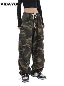 Capris Damen Camo Hose Grün Militär Armee Kampfhose Jeans mit weitem Bein Taktische Hose Camouflage Jogginghose ouc2479