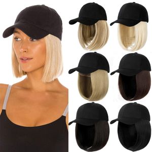 Synthetic Wigs SHANGZI Baseball Cap Wig Synthetic Hat with Hair Wig Natural Black Wigs Naturally Cap with Wig Hat Wigs Bobo Adjustable Women 230518