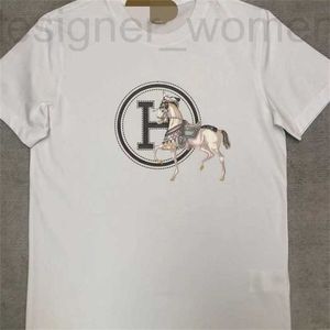 T-shirt da uomo Designer 26% DI SCONTO Abbigliamento di qualità firmata Pony stampato in puro cotone a maniche corte per la nuova moda da uomo T-shirt girocollo da uomo alla moda