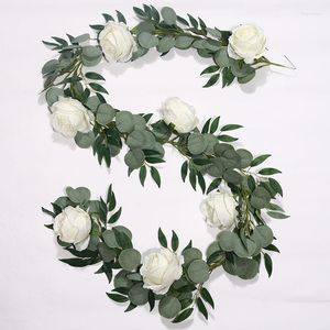 Decorative Flowers Rose Vine Eucalyptus Willow Leaf Wedding Christmas Artificial Plant Simulation Table Decoration Z4053