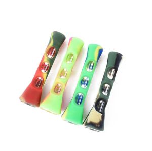 Mini Mini Silicone Fumando tubo de 3,4 polegadas Tubos de cigarro Bongos de vidro Tubacco Pipe Cigarette Solder