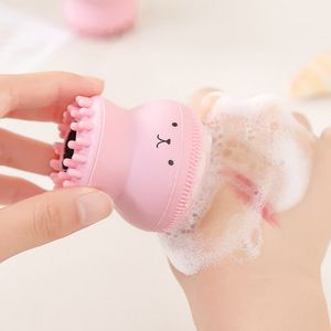 Cleaning Tools Accessories Pink Octopus Brush With Sponge Face Cleaning Brushes Face Cleaner Deep Pore Exfoliating Blackhead Skin Care Makeup Tools 230517