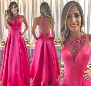 Vestidos de noite formal longos doces Crystal Deep V-deco