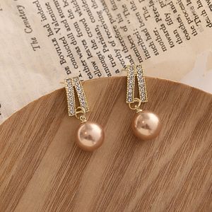 S3679 Modeschmuck Faux Perle Baumeln Ohrringe Für Frauen Einfache Inalid Strass Ohrstecker