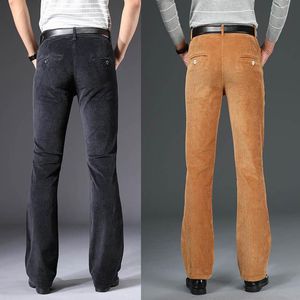 Брюки вельветовые расклешенные брюки мужские винтажные эластичные брюки мужские классические осенние расклешенные брюки мужские Pantalon Homme черные