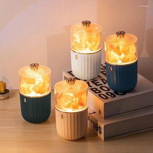 Lampade da tavolo Ricaricabile Atmosphere Salt Lamp Night Light Desktop Colorful Stone Bedside Gift