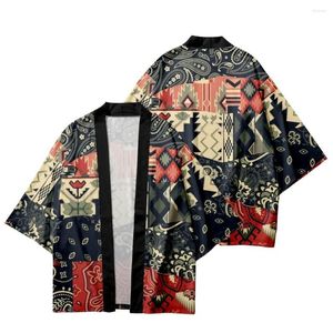 Etnisk kläder cashew skarvning tryckt traditionell japansk haori kimono shorts kvinnor män asiatiska streetwear cardigan yukata samurai