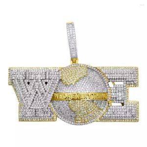 Choker Iced Out Letter Charm We On Everything Hip Hop MEN Pendant Full Pave 5A Cubic Zirconia CZ Punk Styles Necklace Jewelry