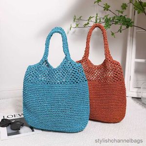 Stuff Sacks Vintage One-Shulder Hollowed-Out Straw Woven Bag Mångsidig stor kapacitet Portable Tote Woven Bag Women's Beach Resort Bag