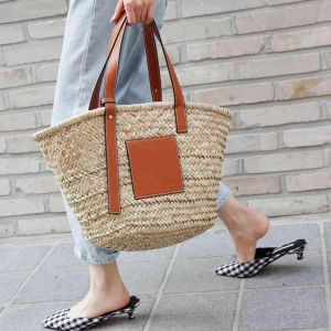 Designers Beach Bags Classic Style Fashion Handbags Women's Shoulder Bag High Quality Pure Hand Woven bagss Straw Shopping Vacation summer woven purses C0326
