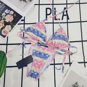 2023SS High -casi Kvinnor Badkläder Fashion Letter Print Bikini Short Set Thongs Fashion Bra Beach Party Sexig Push Up Bandage Bathing Swim Wear Water Sports W636