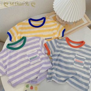 T-Shirts Kinderkleidung Baby Bambus Jie Baumwolle Top Jungen Mädchen Koreanische Kinder Anti-Farben-T-Shirt Kurzarm 2023 Sommer Neue Halbhülse AA230518