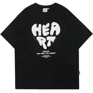 Mens Tshirts Harajuku Men Tshirt Heart Letter T Shirt 90s Summer Short Herme Tshirt Cotton Casual Tees Y2K Clothes Hip Hop Streetwear Tops 230518