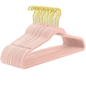 Hangers Racks Anqi Flocking Hanger 45cm Pink Gold Hook Anti Slip No Mark Wardrobe Adult Household Clothes Rack Manufacturers Wholesale 230518