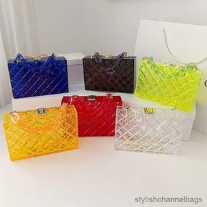 Saker säckar sommar transparenta lådor handväskor mode godis färger axel crossbody väskor kvinnor strandsäck säck purs tydliga väskor för kvinnor