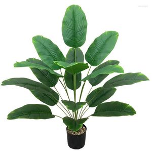 Decorative Flowers 70-85cm Artificial Banana Tree Large Green Fake Plants Without Basin Rare Palm Garden El Office Home Deco Accessorie