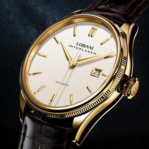 Wristwatches Lbinni MIYOTA Men's Mechanical Watch Gold Switzerland Luxury Horloges Mannen Waterproof Fashion Sapphire Watches Clock