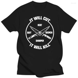 Herr t-skjortor coola eldsmidd knivsvärd skjorta det kommer att klippa gåva_1 unisex t-shirt