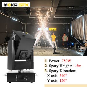 Moving Head Cold Spark Machine Smokeless Rotating Cold Spark Fountain Fireworks Machine for Party Stage Wedding First Dance Spray Heigh 5m DMX Control 750W Sparkler