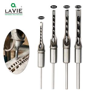 Bits de perfuração 4pcs hss twist drill bits square traseiro hortering shet cinzel conjunto de broca quadrada kit de broca de madeira de madeira