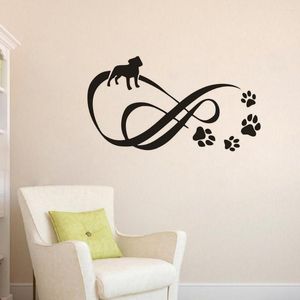 Adesivi murali Cani Zampe Animali domestici Salon Decor Infinity con puntini per animali domestici Decalcomanie Rimovibili Footmark Mural