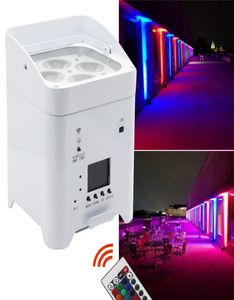 Par 4pcs Par 4PCS 18W RGBWA UV 6in1 LEDN Light Bateria Bezprzewodowa Wi -Fi i zdalne sterowanie IR DMX Uplighting DJ Wash Wash Wedding Etap 5340999