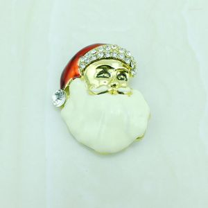 Broches jinglang cor de ouro de ouro branco esmalte pinos do Papai Noel para jóias de decoração de panos para homens