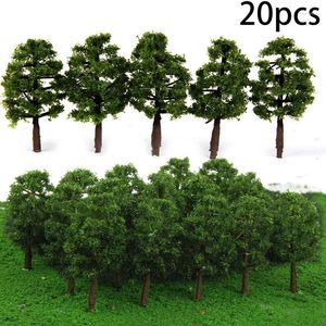 Flores decorativas 20pcs 8cm Modelo de plástico Treine Treine Artificial Miniature Tree cenário de decoração ferroviária Construindo acessórios de paisagem Toys