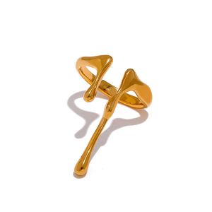 Takı Yüzüğü Şık paslanmaz su geçirmez paslanmaz çelik kişilik geometrik altın yüzük cazibesi minimalist metal şık eşsiz mücevher femme 2023 hediye