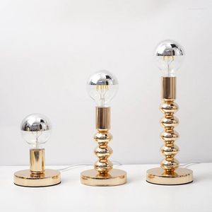 Table Lamps Post-modern Nordic Retro Chrome Gold LED Lamp Living Room Bedroom Home Attic Decorative Night Light Bedside