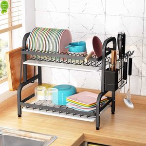 New 2/3 Tier Cutlery Drying Rack Stainless Steel Cutlery Rack With Cutlery Knife Rack and Cutting Board Rack