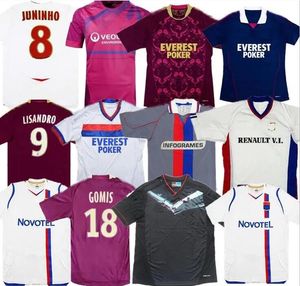 Retro Lyon camisas de futebol 2000 2001 2002 2010 2011 2012 2013 vintage Maillot de foot JUNINHO clássico camisa de futebol 00 01 02 10 11 12 13 PJANIC Benzema ANDERSON top