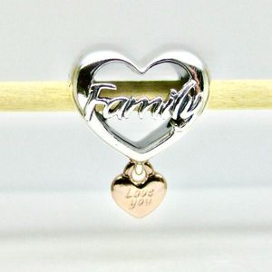 Pandora Love You Family Heart Charm 925 Sterling Silver Pandora Clips Moments Moments Birthstone for Fit Charms Beads Bracelets Jewelry 782326C00 Andy Jewel