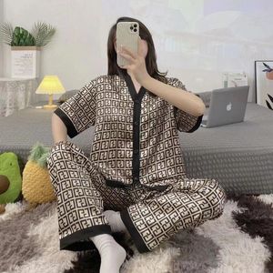 Women's Sleepwear Silk Pajamas Women's Summer Long Sleeve Trousers Two-piece Set Fashionable Wearable Ladies Thin Casual Homewear Suit Sexy Pjs 230517