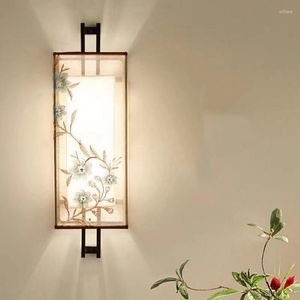 Wandleuchte, 50 cm, chinesischer Stil, kreative Stoffstickerei, Wohnzimmer, Schlafzimmer, Nachttischlampe, Vintage, Gang, Treppe, Wandlampen, Innenbereich