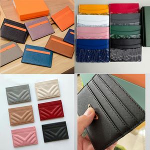 2023 new black id credit card holders women mini wallet package coin purse triangle brand fashion leather canvas men designer pure color double sided free with box