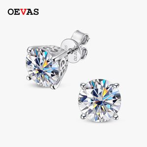 Hoop huggie oevas 100% 925 STERLING Gümüş Gerçek 2 Karat 8mm D Renk Saplama Küpe Kuşan Küpeler Köpüklü Düğün Güzel Takı Hediyeleri 230517