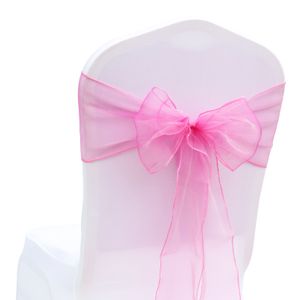 Sashes 25Pcs Sheer Organza Chair Bow Cover Band Bridal Shower Design Wedding Party Banquet Decoration 230517