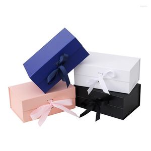 Gift Wrap Foldable Magnetic Lid Box With Ribbon Packing Boxes Color For Presents Birthday Valentines Christmas 23 17 7cm