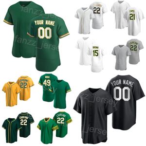 Team Baseball 25 Brent Rooker Jersey 4 Kevin Smith 15 Seth Brown 22 Ramon Laureano 49 Ryan Noda 21 Conner Capel 68 Domingo Acevedo City Connect Flexbase Men Women Y-D-J