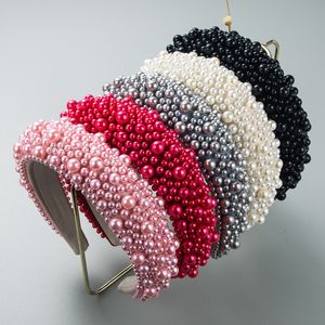 Haargummibänder, luxuriöser Barock-Perlen-Reifen, handbesetzt, mehrfarbig, breite Krempe, Hochzeit, Braut-Kopfbedeckung, Party-Zubehör 230517