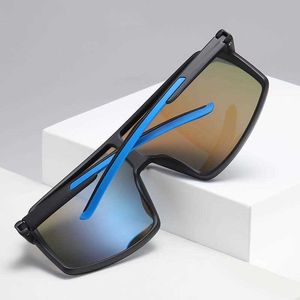 Cycling Outdoor Eyewear Glasses Reflective Metal PC Women Fashion Square Large Frame Sports Men Versatile Big Motion Sunglasses P230518