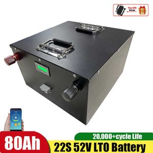 2pcs LTO 22S 52V 80AH Литий -титанат аккумулятор BMS 22S для хранения энергии солнечной системы +10A Зарядное устройство