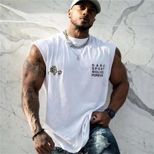 Men's T Shirts Summer Brand Men Gym Tank Tops Workout Fiess Bodybuilding ärmlös skjorta manlig träning bomull undertröja sport väst topp gaoqiqiang456