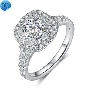 Fashion Fine Jewelry 925 Sterling Silver Engagement Ring Luxury Vvs Cut Moissanite Wedding Silver Rings Women Moissanite Ring
